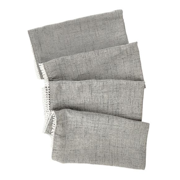 Dining Table Napkins Polyester Fabric Set of 4 in Gray 18.75 x 18.75 Inches - Picture 1 of 4